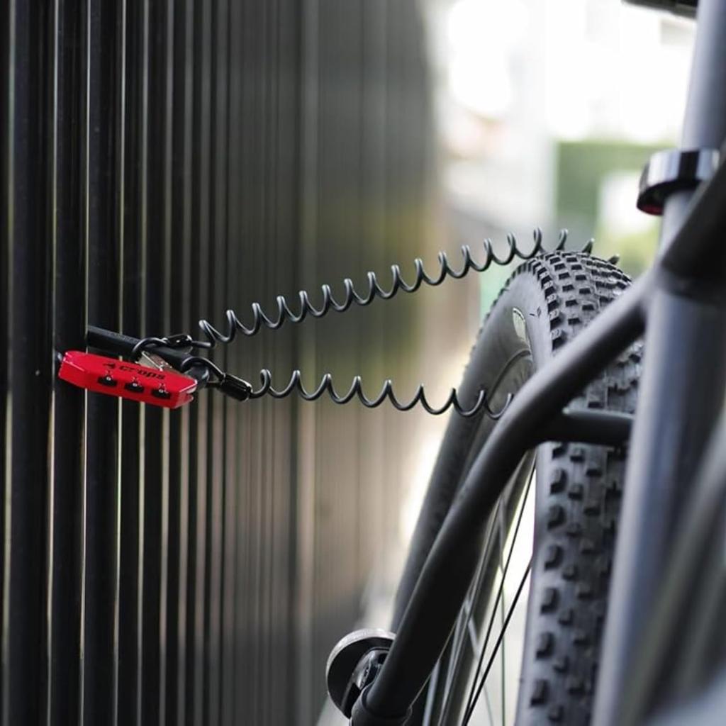 Crops Carabiner Lock with Coil Wire ELK 3mm X 1500mm 3 Digit Dial SPD03-SC01 (Black)