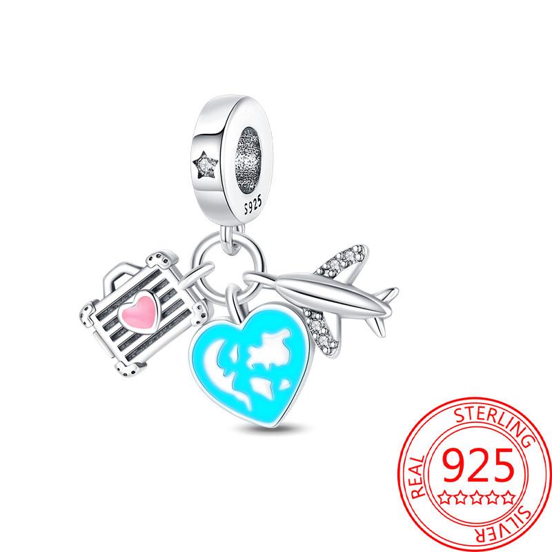 Copper Metal Paris Tower Aircraft Travel Charm Bead Component Pendant Bead Component Bead Components Compatible With Charm Bead Component Authentic