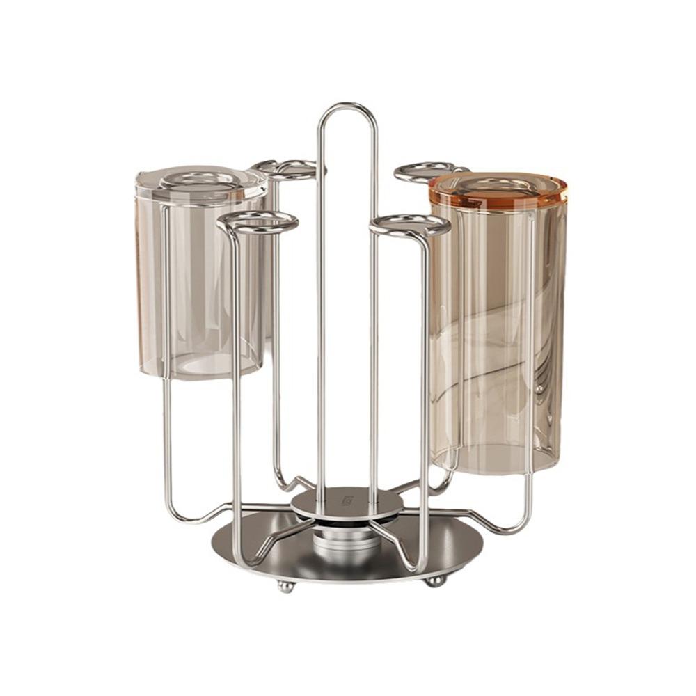 Upside-Down Cup Drying Rack Large Capacity Glass Cup Storage Rack Rotating Cup Holder  Kitchen