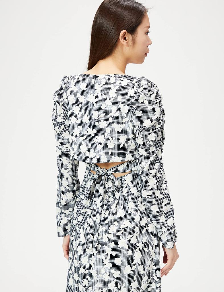 Gathered Decolletage Dress LWFO231166 MIX 0 [Lily Brown] Women's