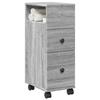 VidaXL Narrow Bathroom Cabinet On Wheels Sonoma Grey, Narrow Bathroom Storage, Bathroom Storage 855237