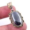 Натуральный камень цвета оружейного металла 925 проба Стерлинговое серебро Двухцветная подвеска 1,50'' D5G42