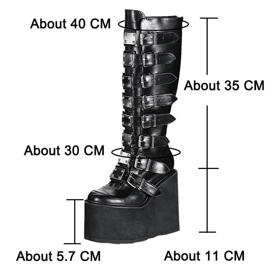 2022 Autumn/Winter Women's Martin Boots: Metal Buckle, Thick Sole, 11cm High Heel, Large Sizes Available