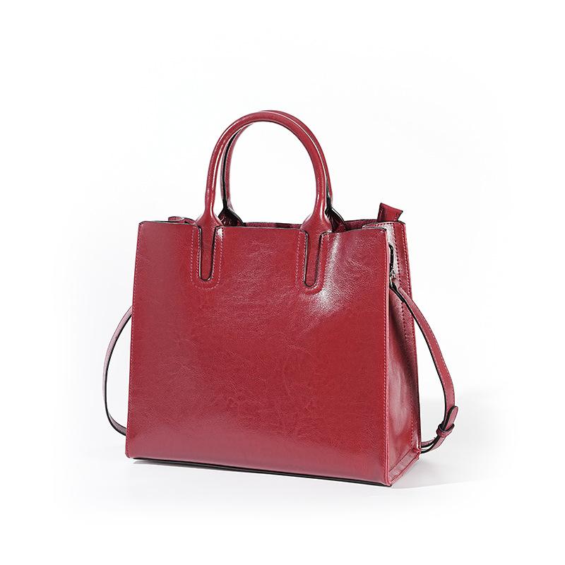 Женская наплечная сумка большой вместимости, кожаная сумка-шоппер