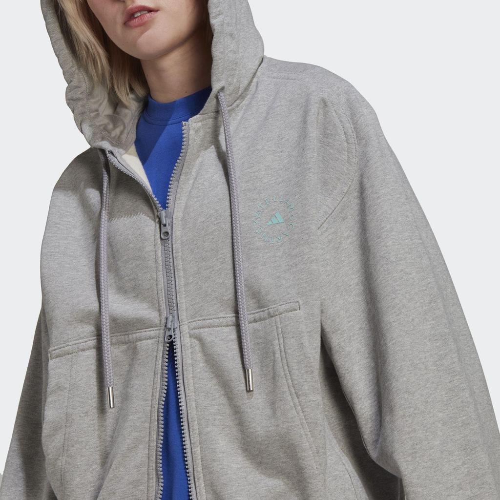 adidas X Stella McCartney толстовка с капюшоном и длинными рукавами на молнии, куртка женская верхняя одежда, средний-конопляно-серый HA8966