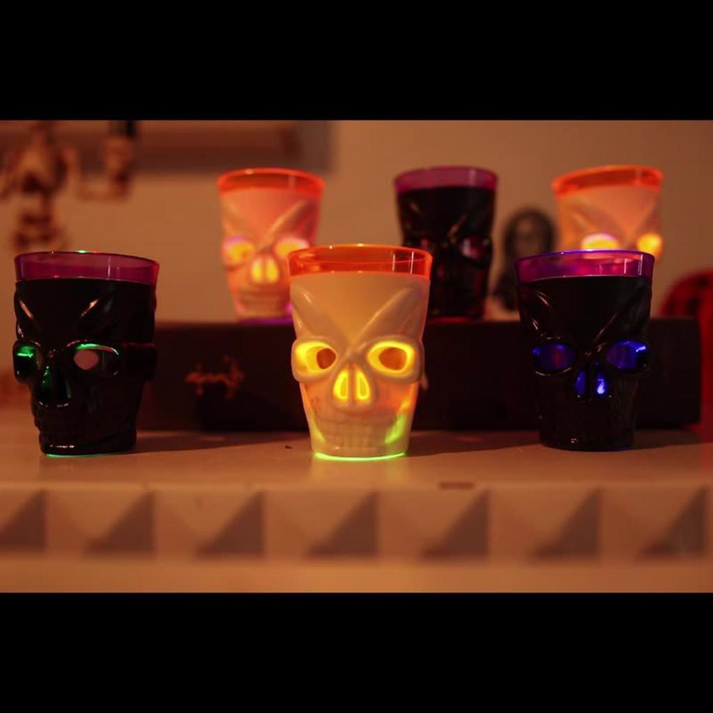 Luminous LED Skull Head Wine Cup Glow In the Dark Wine Glass for Spooky Celebrations