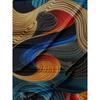 Men Multicolor Wave Line Abstract Allover Print Tee O Neck Short Sleeve Casual Top