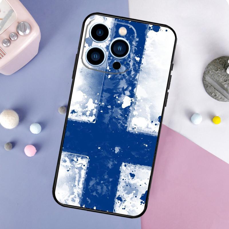 Чехол для мобильного телефона iPhone14 Plus, чехол для мобильного телефона с финским флагом, окрашенный в цвет анти-падения для руки, устойчивой к падению