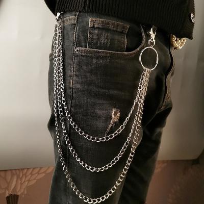 1/2/3-уровневая длинная металлическая поясная цепь Rock Punk Крючок Брюки Поясная связующая цепь KTJ