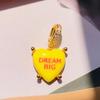 Colorful Heart Pendant Trendy English Words Resin Love Heart Zircon Charm Clavicle Chains Necklace for Women Fashion Jewelry