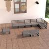 Day and Night - Day and Night Garden Furniture Set 9 Pieces Gray Solid Pine Wood
