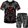 Skull Punk 3D Printed Summer Men T-shirt Tracksuit 2-piece Sets Horror T-shirt Short Sleeve Shorts Oversized Casual High-quality