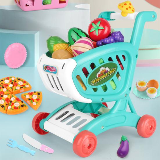 Практичный реалистичный опыт сцены Яркий цветной детский супермаркет толкает тележку обучающая игровая игрушка для дома для развлечения ролевые игры