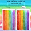 2 Pack Rainbow Foil Fringe Curtains Rainbow Party Decorations 3.3x6.6ft Tinsel Metallic Streamers Holiday Photo Booth  for Party