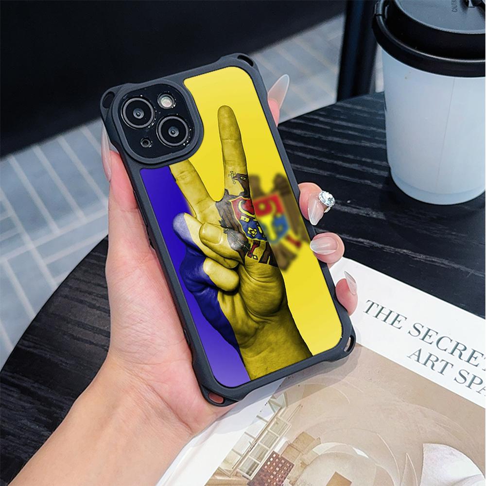 Мягкие чехлы для телефонов Ae94 с флагом Республики Молдова для iPhone 16 15 14 13 12 11 Pro Max 8 Plus XR XS с ремешком на запястье, защитным шнурком для углов, задней крышкой