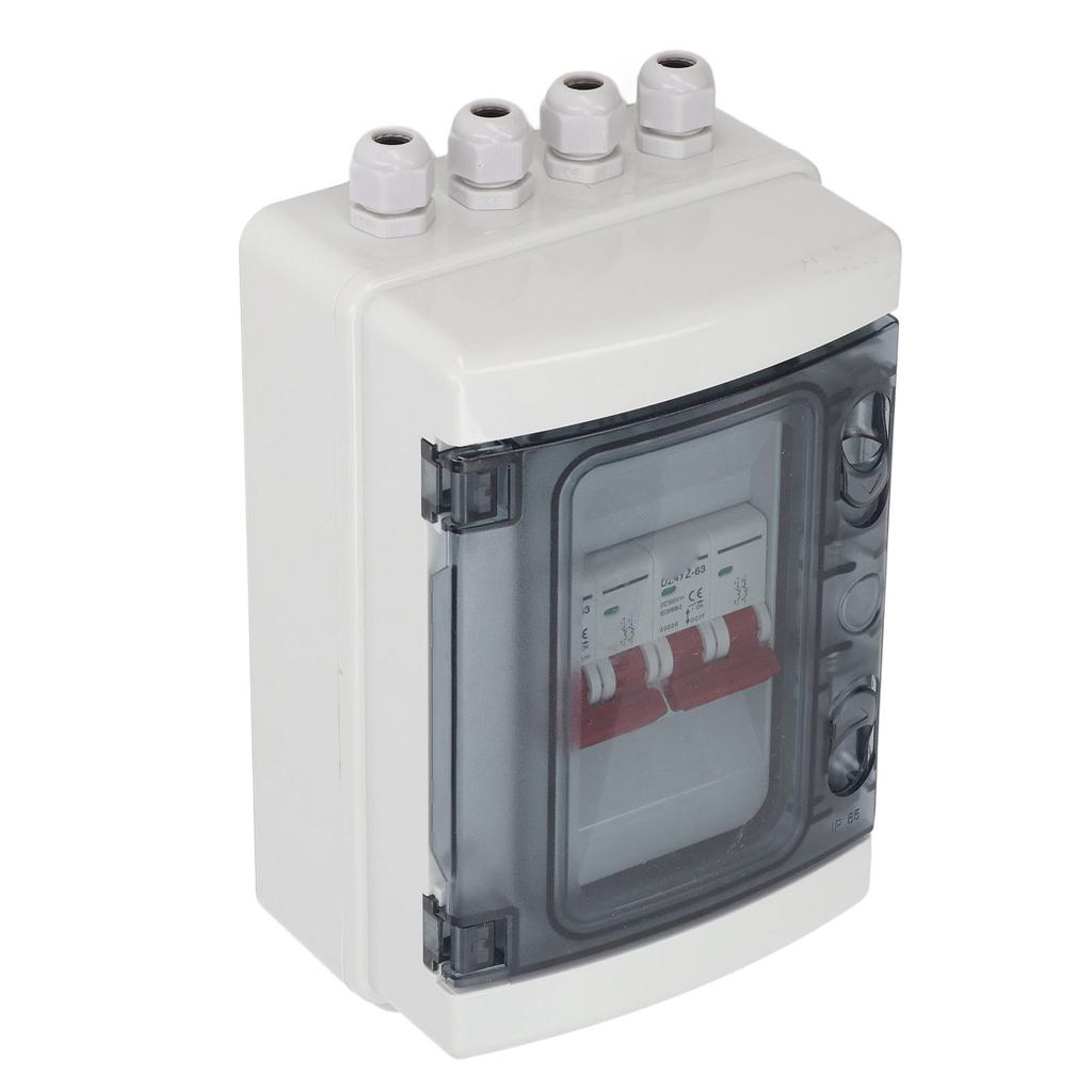 DC Miniature Circuit Breaker Box 2 in 2 Out PV Solar Disconnect Switch Power Distribution UV Proof IP65 Waterproof 500V