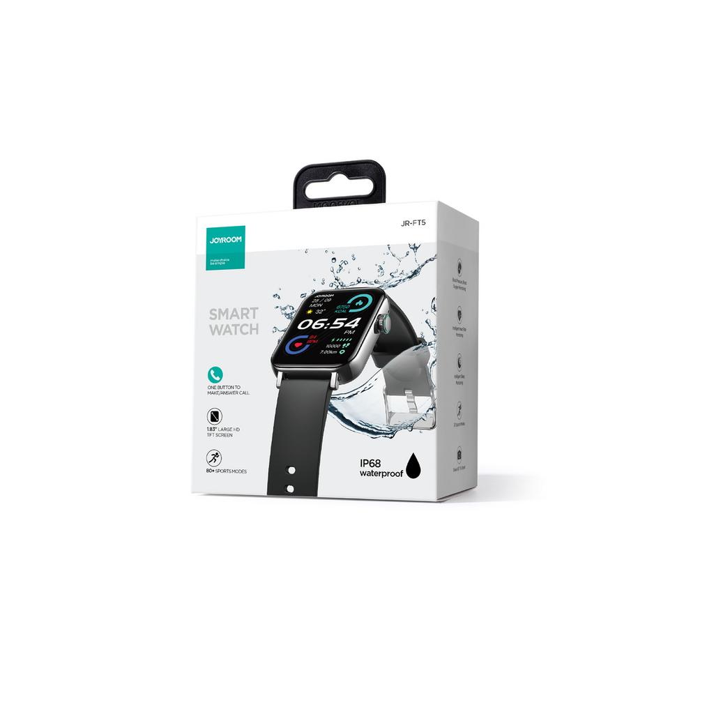 Умные часы Joyroom Fit-Life JR-FT5 с функцией звонков и защитой IP68 - Черные