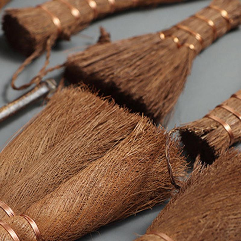 Мини Деревянная Метла Портативная Многоразовая Средней Жесткости Коричневая Щетина Инструмент для Уборки Спальни Автомобиля Рабочего Стола Клавиатуры