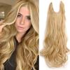 24 "Невидимая проволока без зажимов для наращивания волос, секретные накладные волосы из рыбьей лески, синтетические прямые волнистые наращивание волос