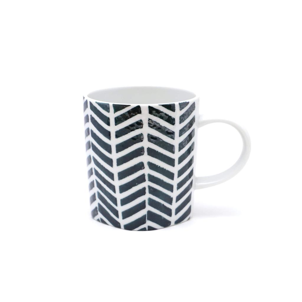 TAMAKI Craft Studio Mug, BlackWhite, Diameter 11.2cm X Depth 7.8cm X Height 8.5cm, 240ml, T-922286