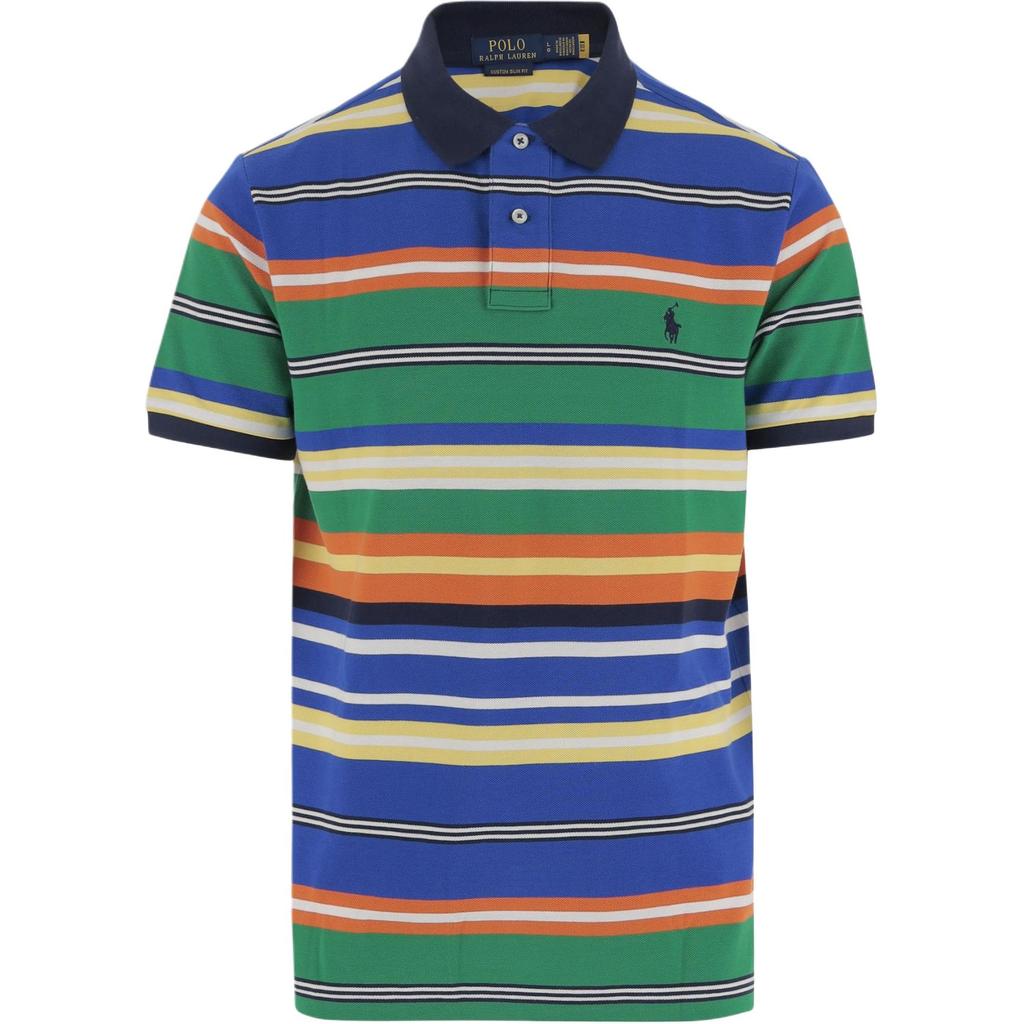 Polo Ralph Lauren Поло с полосками и логотипом с коротким рукавом Мужские топы Разноцветный 710963480-002