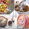 8 Pieces Ceramics Soup Spoons Nese And Porcelain Pattern Spoons Flatware - RiRi