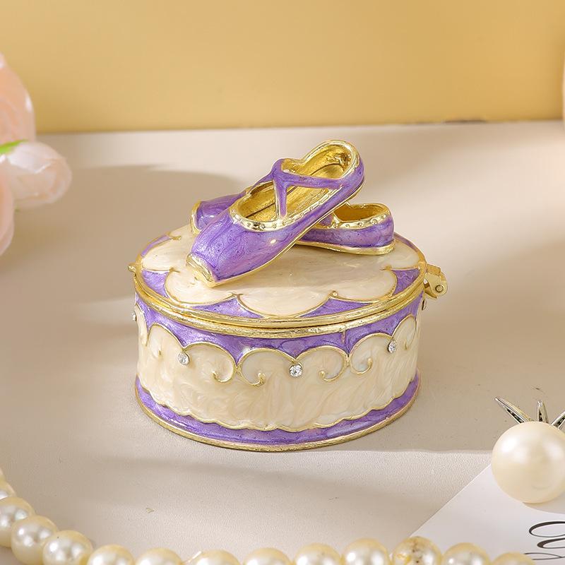 Enamel Jewelry Gift Ballet Shoe Box Ring Jewelry Storage Box Decorative Item