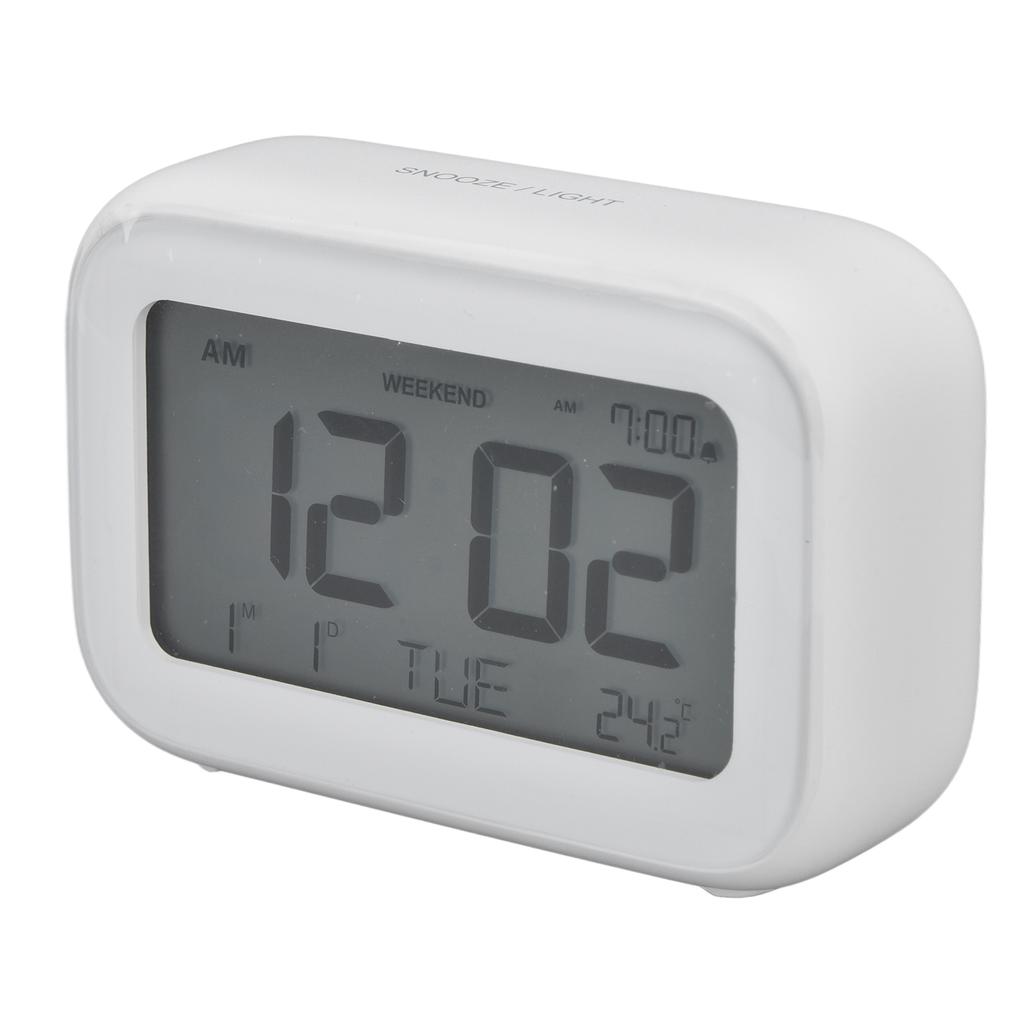 Mini Digital Alarm Clock with LCD Screen Snooze Function 12H 24H Formats for Bedroom Travel Office
