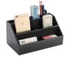 ORIJIRI Органайзер для стола, Коробка для хранения, Кейс для хранения, ПУ кожа, Подставка для ручек, Подставка для пульта, Настольное хранение, Для дома или офиса (черный)