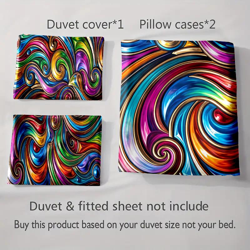 Colorful swirling pattern. Bedding Duvet cover sets Duvet covers Pillowcases gifts (1 * Duvet Cover 2 * Pillowcases, without duvet insert)