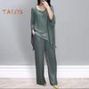 Women's Casual Suit Splicing Top Wide Leg Pants Loose Outfit for Home Party Office Round Neck Batwing Sleeve Commuting Suit