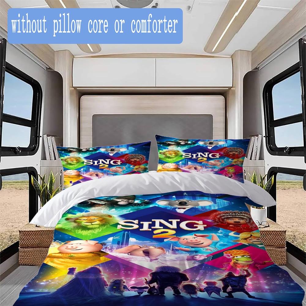 Sing Pattern Bedding,Quilt Set Quilt Cover Pillowcase Home Birthday Gift (1*duvet cover+2*pillowcase,without core)SSJT0917135