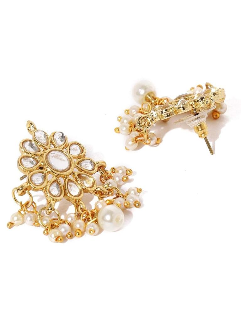 Этнический многоярусный свадебный набор ожерелья Кундан и жемчуга для женщин