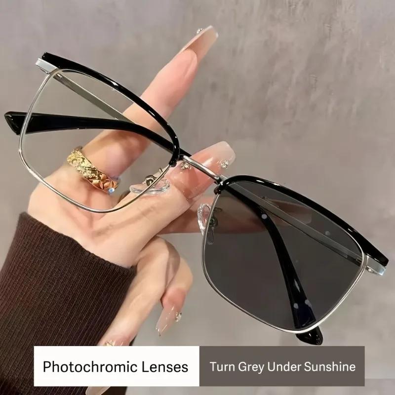 Smart Color Changing Myopia Sunglasses Unisex Photochromic Near Sight Eyeglasses Finished Prescription Minus Glasses Diopter