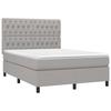 3142009 vidaXL Divan Bed with Mattress Light Grey 140x190cm Fabric