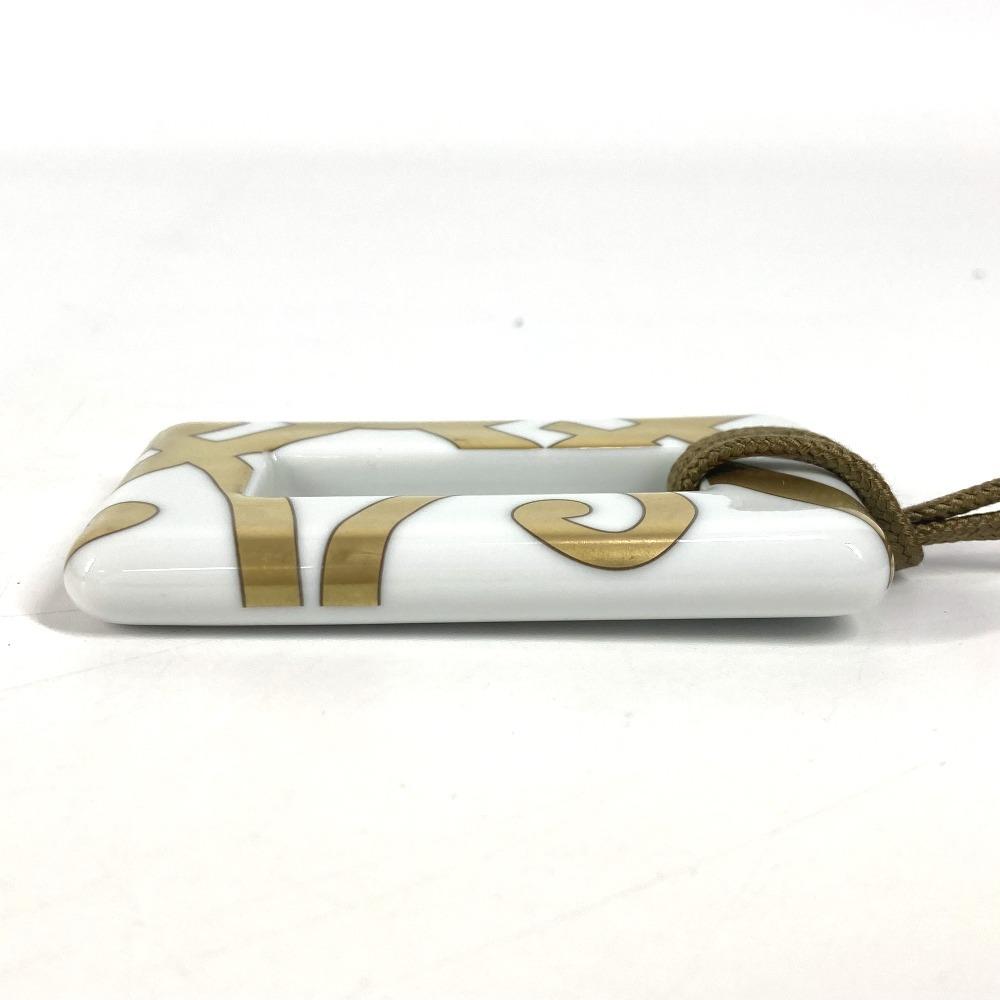 HERMES Accessories Pottery Necklace Porcelain White