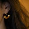 Новые полукруглые дисковые серьги из титановой стали с каплями масла, женские серьги-гвоздики из нержавеющей стали с улучшенным чувством атмосферы из 18-каратного золота