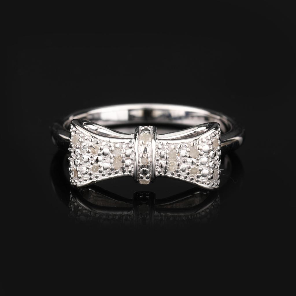 White Diamond Ring 925 Sterling Silver Rhodium Plated Statement Fine Jewelry Gift for Her