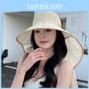 Polyester Wide Brim Sun Hat For Women Outdoor Uv Protection Summer Beach Travel