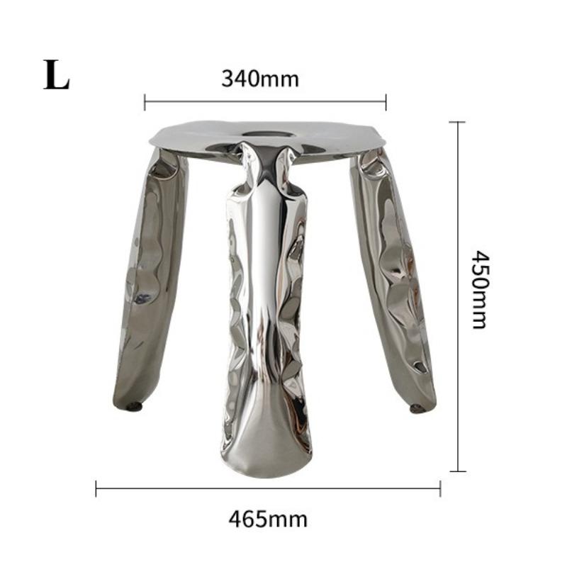 Household Stainless Steel Balloon Stool Three Legged Shoe Changing Stool Household Round Stool