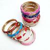 Traditional Peony Filigree Flower Bangle Enamel Women's Hand Bracelet  Gifts for Women Girl