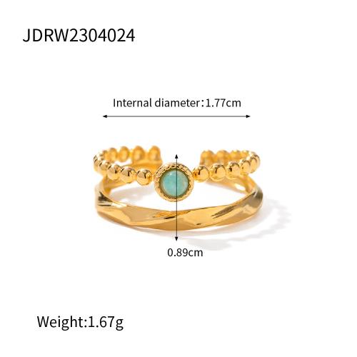 Youthway Новый дизайн Кольцо из нержавеющей стали с натуральным камнем Женское Водонепроницаемое Стильное Золотое Ювелирное изделие Новый Набор