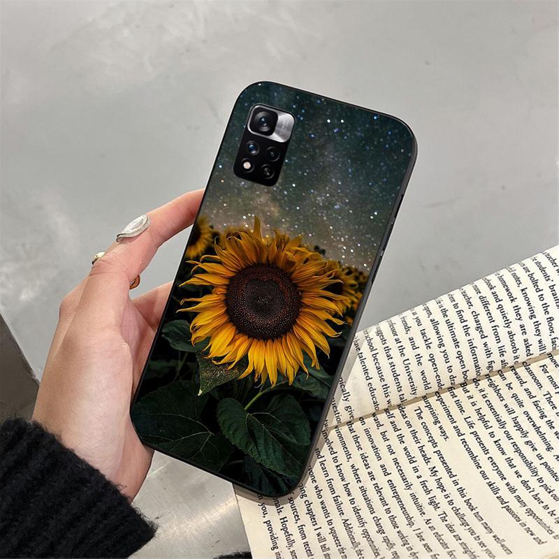 Чехол для телефона с изображением подсолнуха и бабочки для Xiaomi Redmi note 13 12 Pro 11S 11 10 Pro 10S 12S Redmi 10 9C 13C