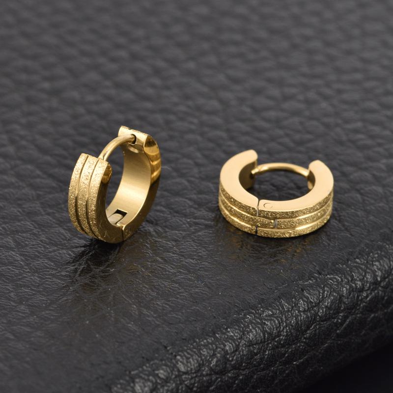 Женские модные серьги-кольца из титановой нержавеющей стали с пескоструйной обработкой