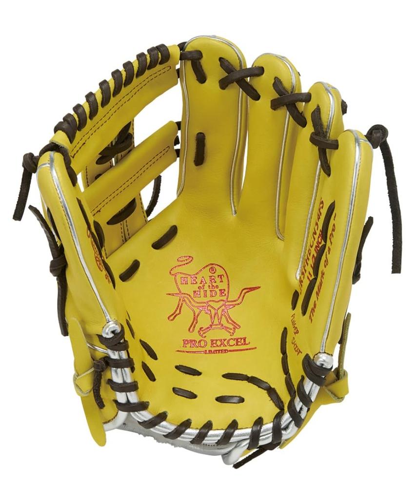 Rawlings PRO EXCEL Baseball Glove Color Palette Infield inches HOH® - - GR5FHECN54FS, Glove, Yellow, 11.5 (Right-handed throw)