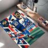 Soccer Star Area Rug, Kylian Mbappe France 10 Blue Back View Low Poly Eiffel Tower Print, Football Fan Decor, Non-Slip Mat