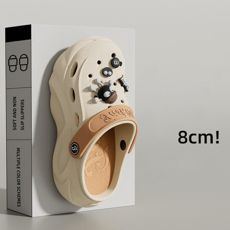 Разноцветные массивные сабо на платформе для женщин, лето 2024, пляжные сандалии с мягкой толстой подошвой, женские нескользящие тапочки на танкетке из ЭВА