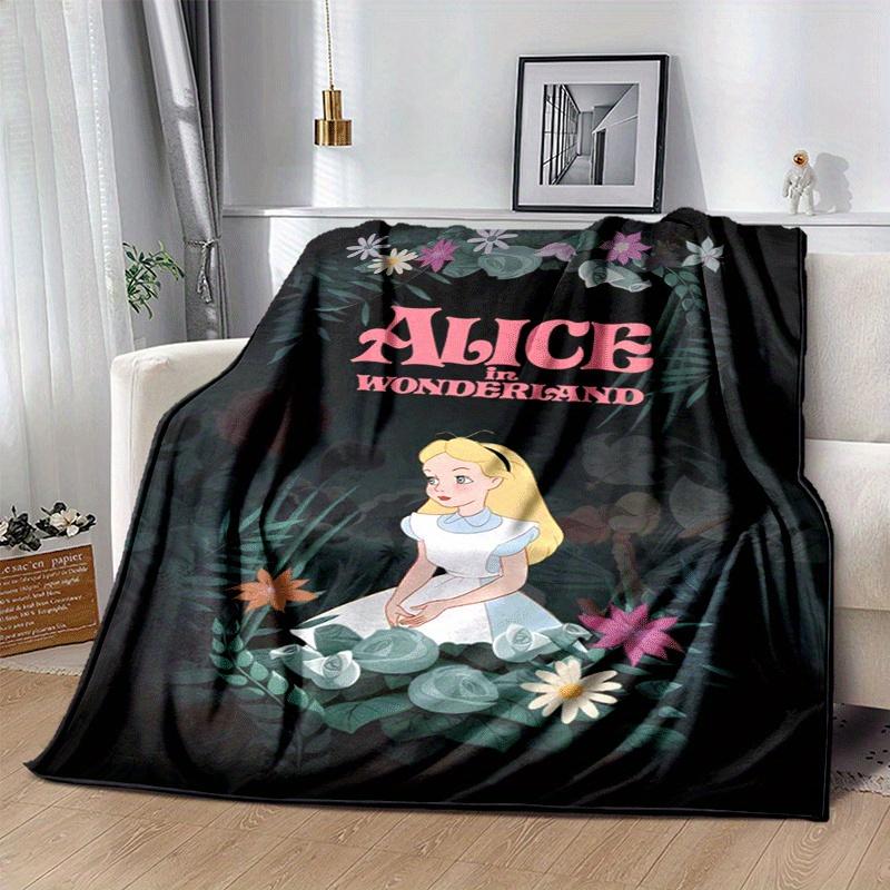 1pc Alice in Wonerlan Printing Blanket - Soft, All-Season Throw for Living Room, Beroom,Personalize Gift with Aorable Cartoon esign