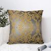Greek Key Ornate Floral Baroque Black Silver And Gold Pillowcase Soft Cushion Cover Decor Pillow Case Cover Car Square
