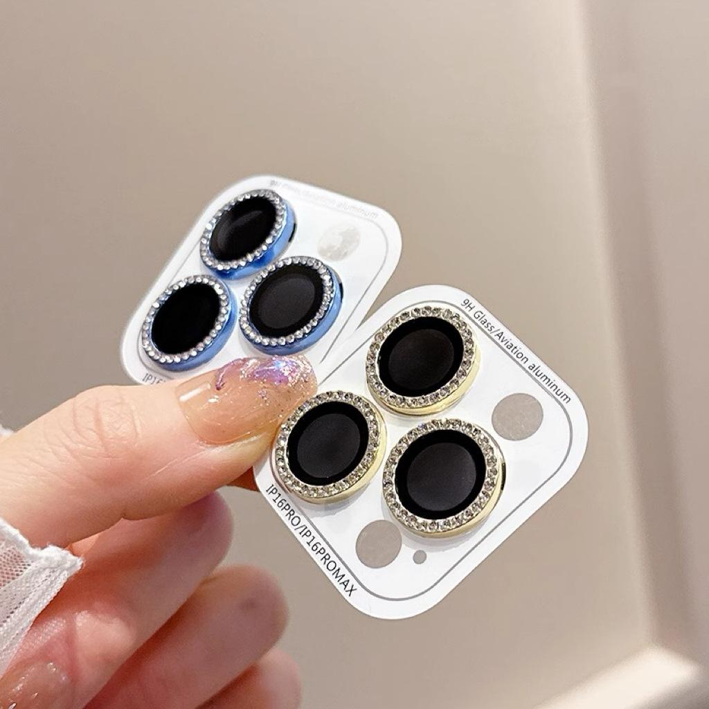 Роскошный защитный чехол для объектива камеры из 2-3 предметов для iPhone 16, 15, 14 Plus, 13, 11 Pro Max, 12 Mini, 15plus, для девочек, блестящая, алмазная, металлическая защитная стеклянная пленка